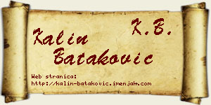 Kalin Bataković vizit kartica